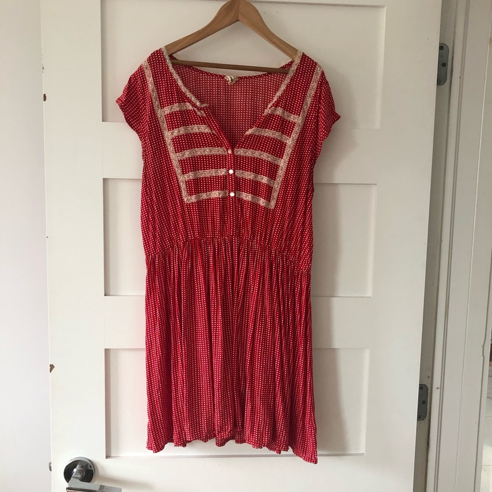 Free People polka dot baby doll dress